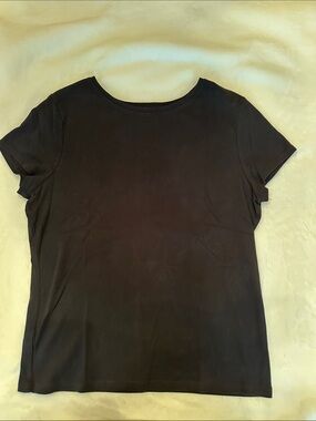 Ann Taylor Black Crew Neck Short Sleeve Tee